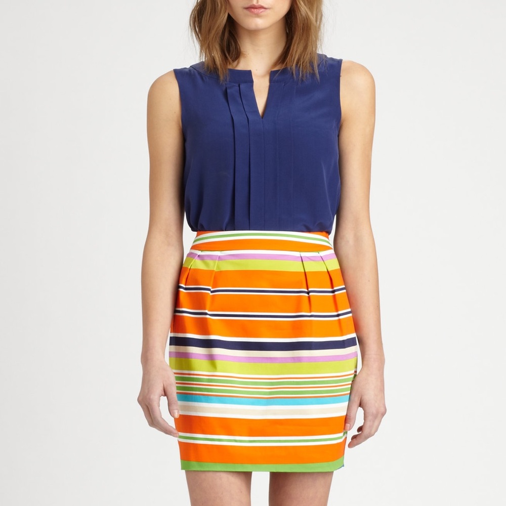 Kate Spade Barry Picnic Striped Mini Skirt